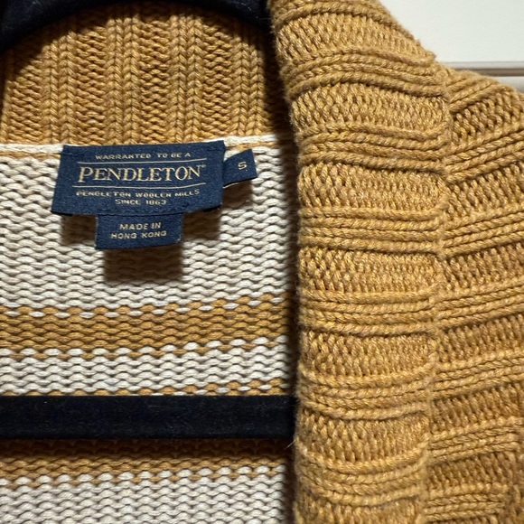 Pendleton Mustard and Cream Knit Cardigan - Picture 4 of 7